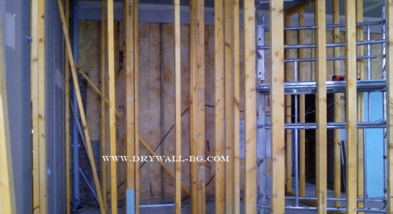 Partition wall wood frame